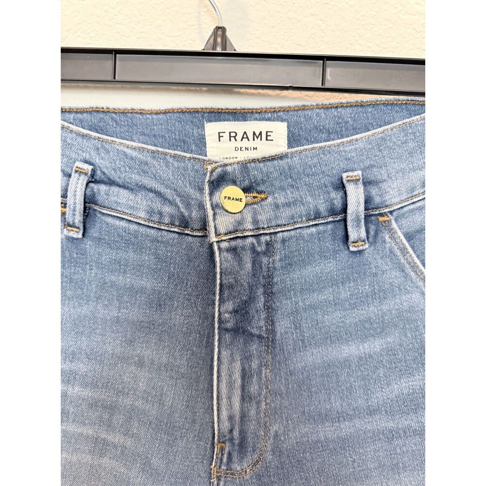 FRAME Denim Slant Pocket Straight Leg Jeans Medium Wash Utility Trouser
